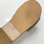 Chanel CC Logo Fabric Sandals Beige Gold — view 8