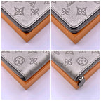 Louis Vuitton Mahina Metallic Gray Zippy Compact Wallet Handbag — view 7