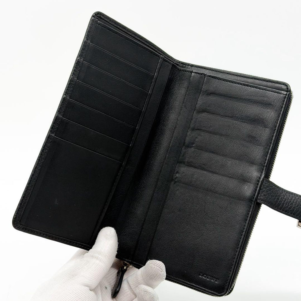 Loewe Senda Wallet Black Zip Around Leather — view 6