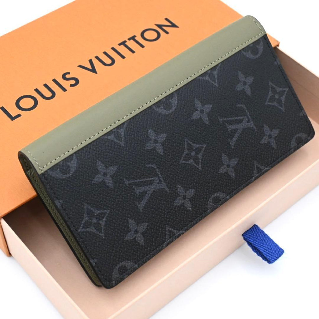 Louis Vuitton Eclipse Portefeuille Brazza Wallet Khaki
