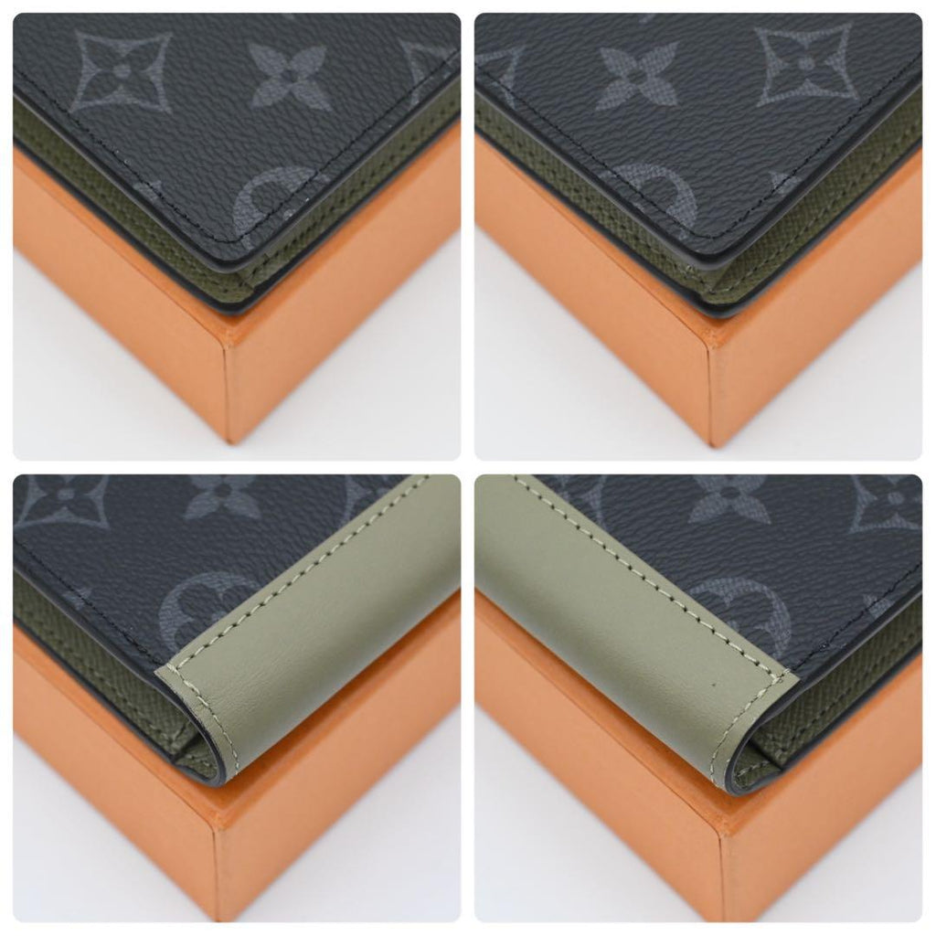 Louis Vuitton Eclipse Portefeuille Brazza Wallet Khaki — view 8