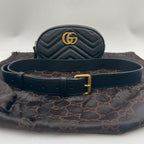 Gucci Marmont Matelasse Leather Belt Bag Black