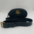 Gucci Marmont Matelasse Leather Belt Bag Black — view 2