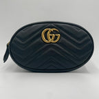 Gucci Marmont Matelasse Leather Belt Bag Black — view 3