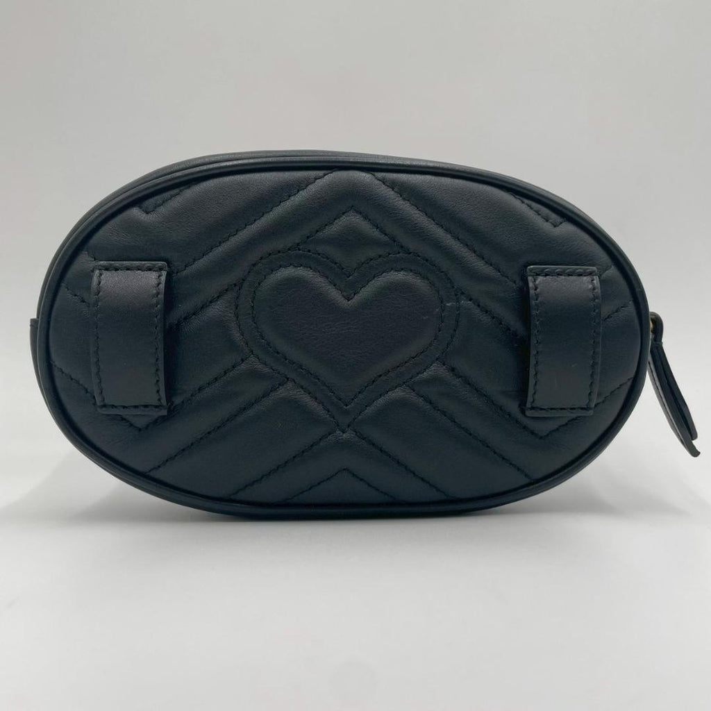 Gucci Marmont Matelasse Leather Belt Bag Black — view 4