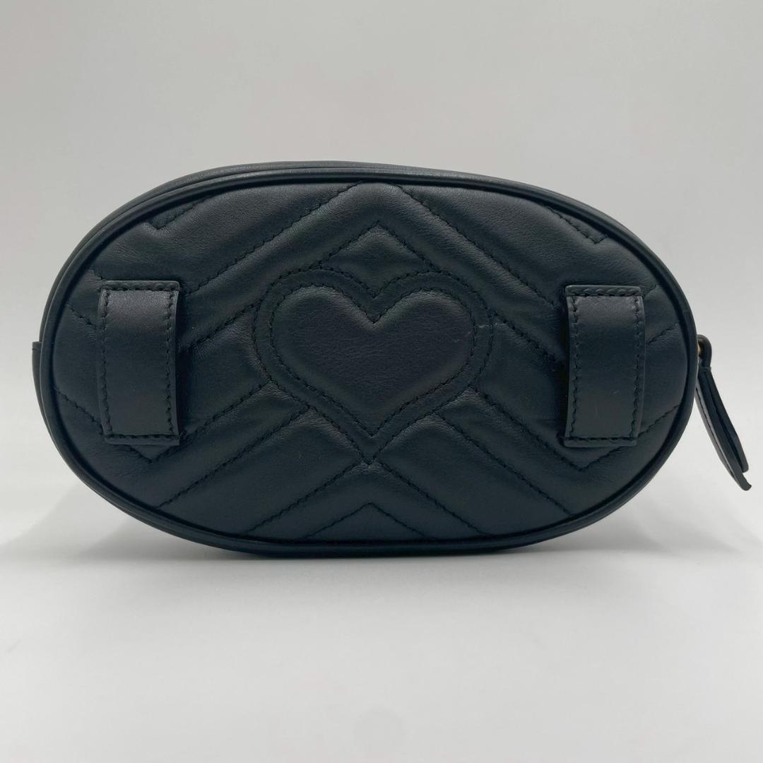 Gucci Marmont Matelasse Leather Belt Bag Black — view 4