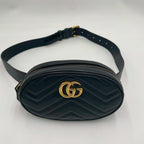 Gucci Marmont Matelasse Leather Belt Bag Black — view 5