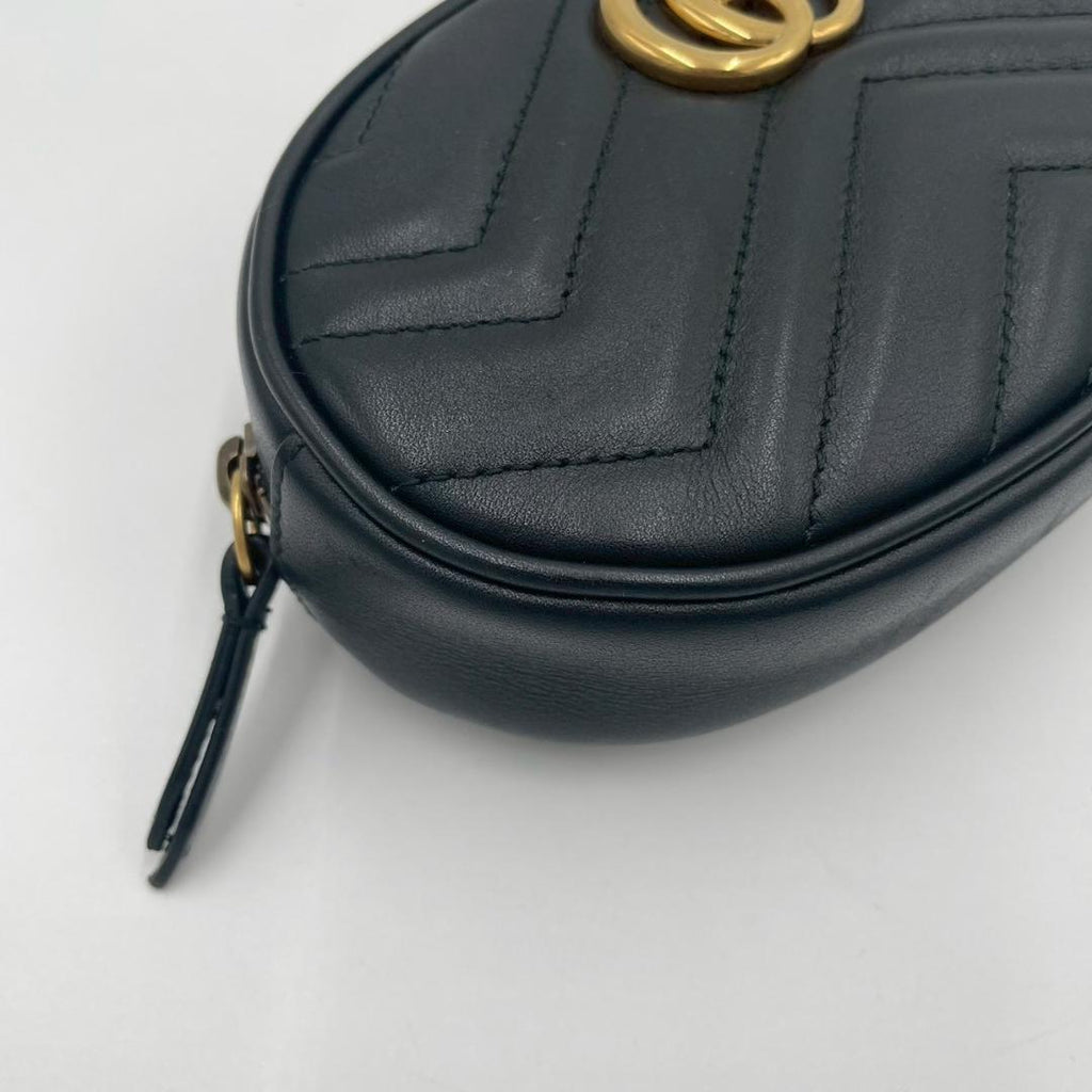 Gucci Marmont Matelasse Leather Belt Bag Black — view 8