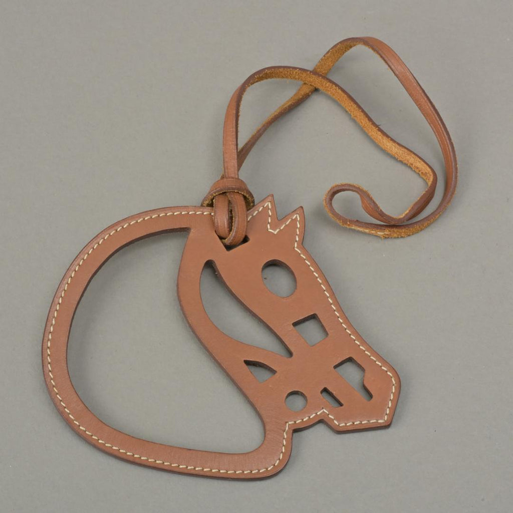 Hermes Paddock Cheval Charm Hose Leather Brown Keychain — view 2