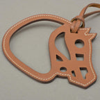 Hermes Paddock Cheval Charm Hose Leather Brown Keychain — view 3