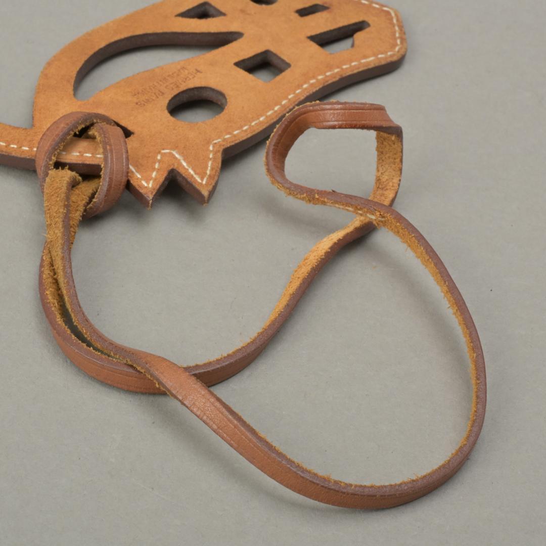 Hermes Paddock Cheval Charm Hose Leather Brown Keychain — view 7
