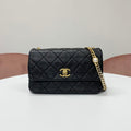 Chanel Quilted Lambskin Turnlock CC Logo Shoulder