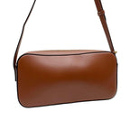 Celine Leather Triomphe Logo Shoulder Hand Bag Brown — view 2