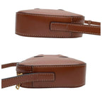 Celine Leather Triomphe Logo Shoulder Hand Bag Brown — view 4