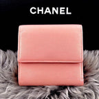 Chanel Wallet Coco Buttons Snap Trifold Pink — view 2