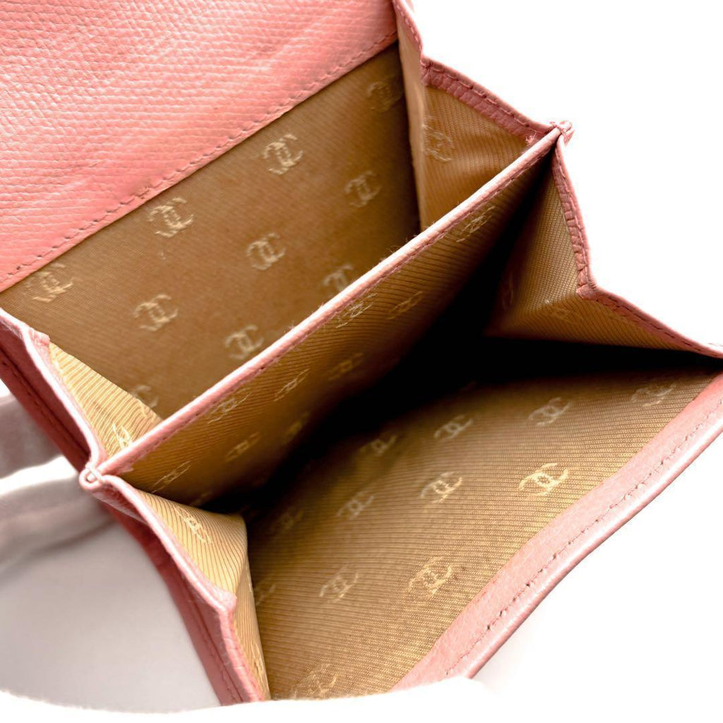 Chanel Wallet Coco Buttons Snap Trifold Pink — view 4