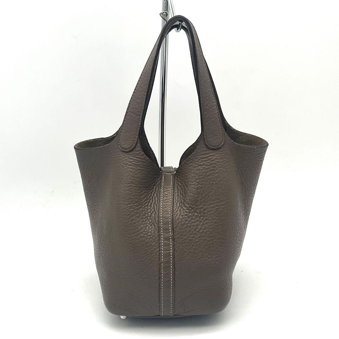 Hermes Picotin Lock PM Taurillon Clemence Etoupe Handbag
