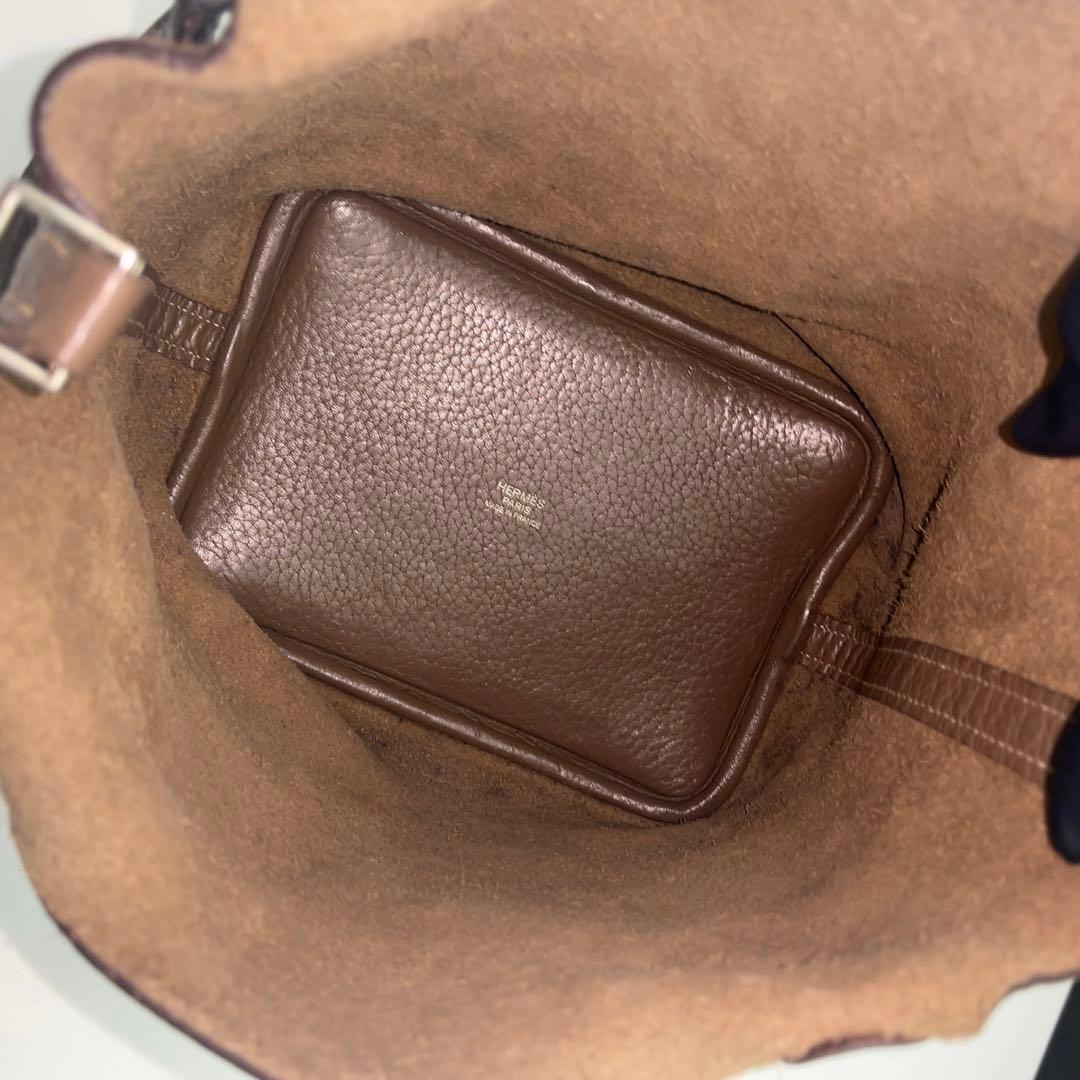 Hermes Picotin Lock PM Taurillon Clemence Etoupe Handbag