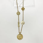 Chanel Necklace CC Logo Plate Gold — view 2