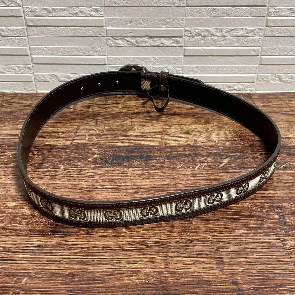 Gucci GG Interlocking G Buckle Belt Canvas Leather — view 7