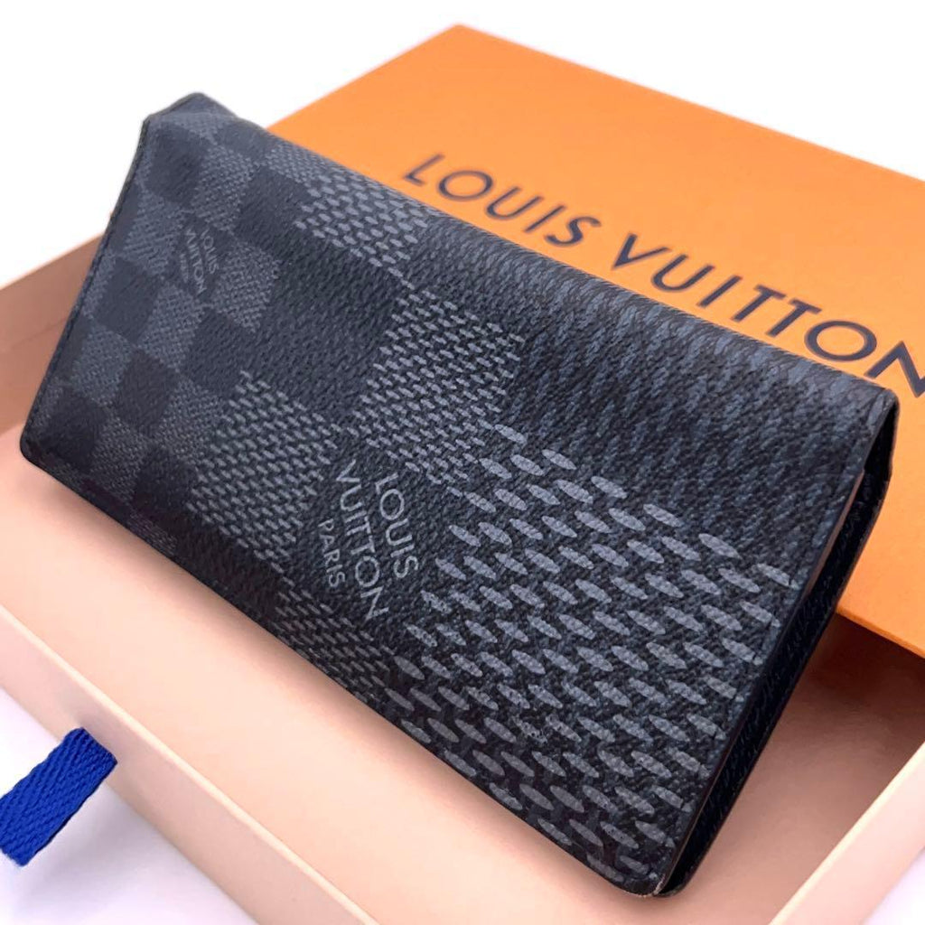 Louis Vuitton Damier Graphite Portefeuille Brazza Limited Black Wallet