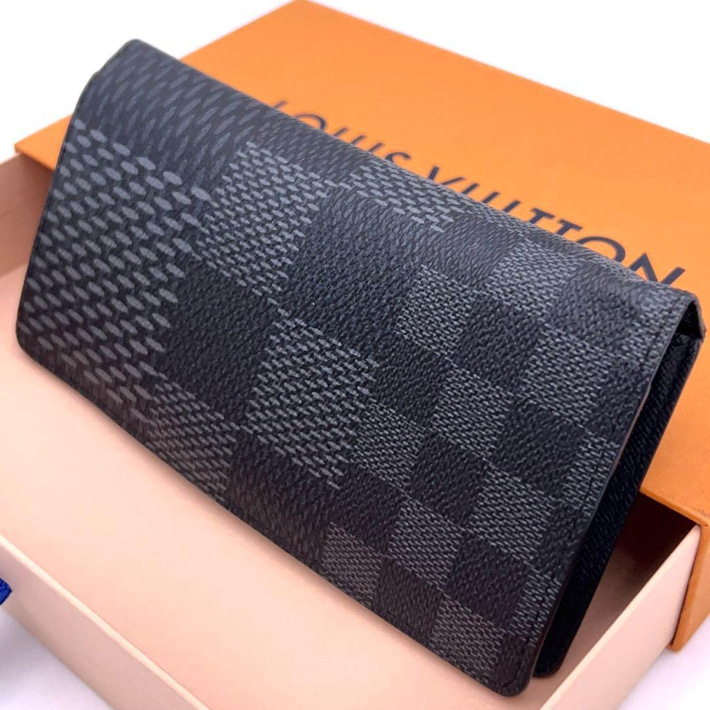 Louis Vuitton Damier Graphite Portefeuille Brazza Limited Black Wallet — view 2