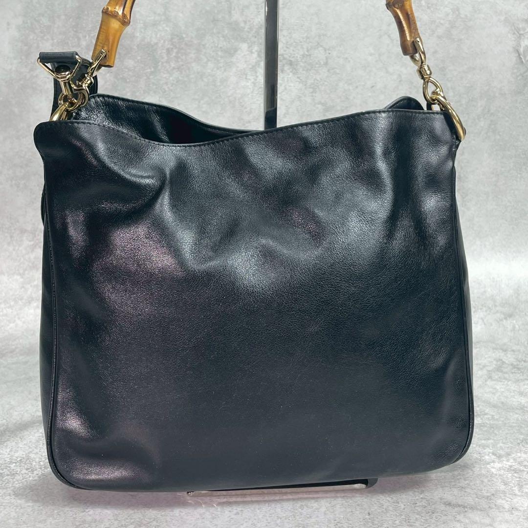 Gucci Shoulder Bag 2-Way Bamboo Black Leather — view 2