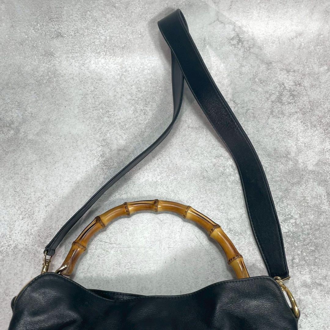 Gucci Shoulder Bag 2-Way Bamboo Black Leather — view 4