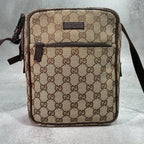 Gucci GG Shoulder Bag Brown Logo Leather Canvas — view 2