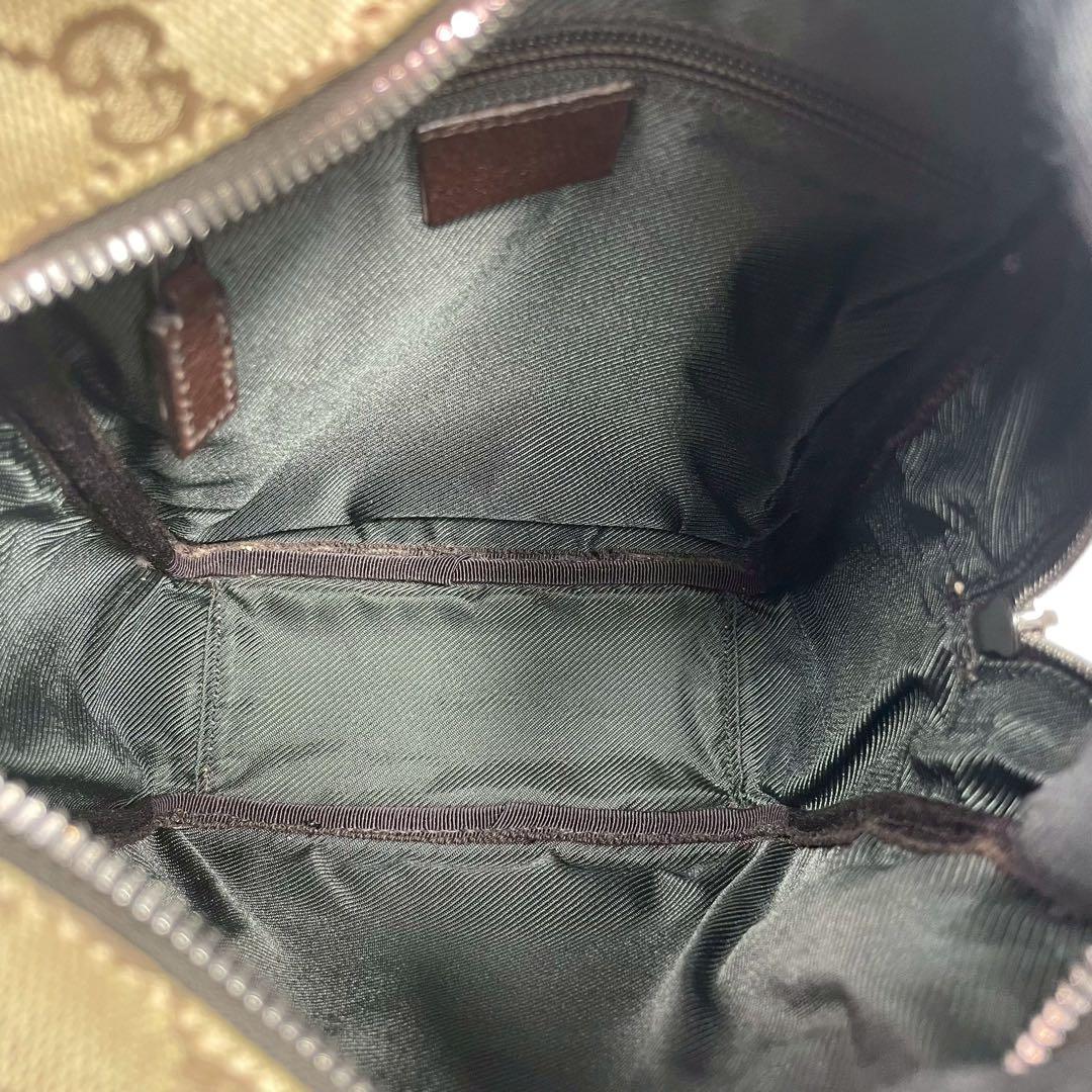 Gucci GG Shoulder Bag Brown Logo Leather Canvas — view 5