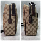 Gucci GG Shoulder Bag Brown Logo Leather Canvas — view 7