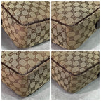 Gucci GG Shoulder Bag Brown Logo Leather Canvas — view 9
