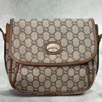 Gucci GG Shoulder Bag Brown Beige Leather Logo — view 2