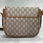 Gucci GG Shoulder Bag Brown Beige Leather Logo — view 3