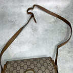 Gucci GG Shoulder Bag Brown Beige Leather Logo — view 4