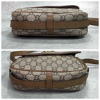 Gucci GG Shoulder Bag Brown Beige Leather Logo — view 8
