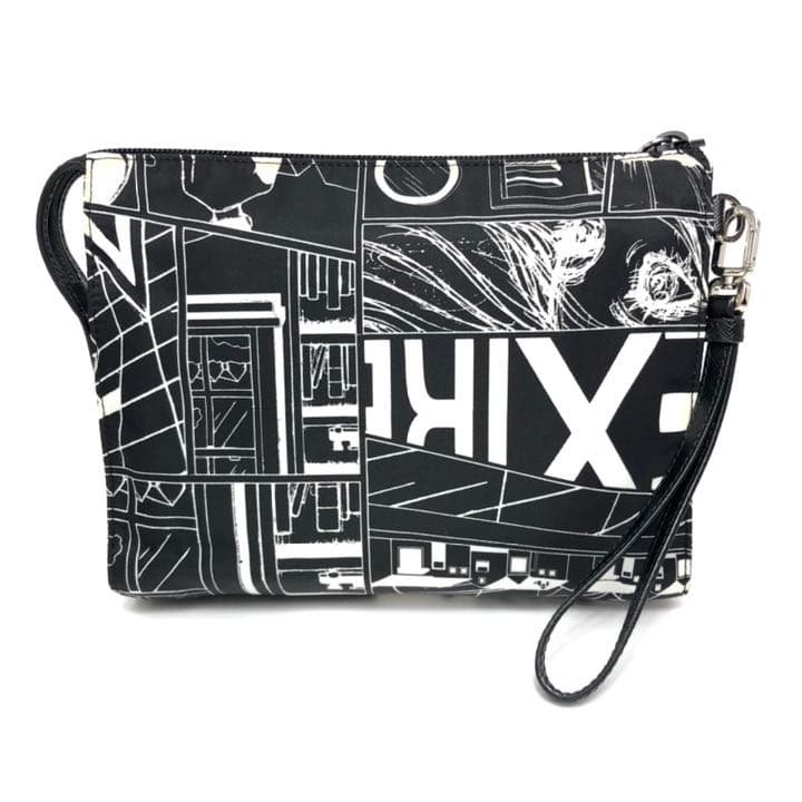 Prada Clutch Bag Pouch Comic Pattern Black and White Monotone — view 2