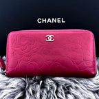 Chanel Wallet Camellia Embossed Zip Around — view 2