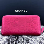 Chanel Wallet Camellia Embossed Zip Around — view 3