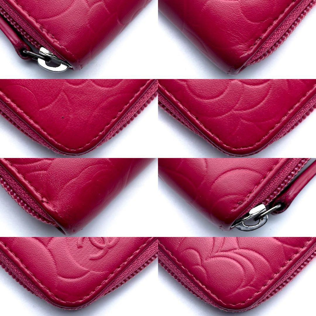 Chanel Wallet Camellia Embossed Zip Around — view 8