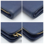 Prada Metal Logo Bifold Wallet L-shaped Zip Saffiano — view 9