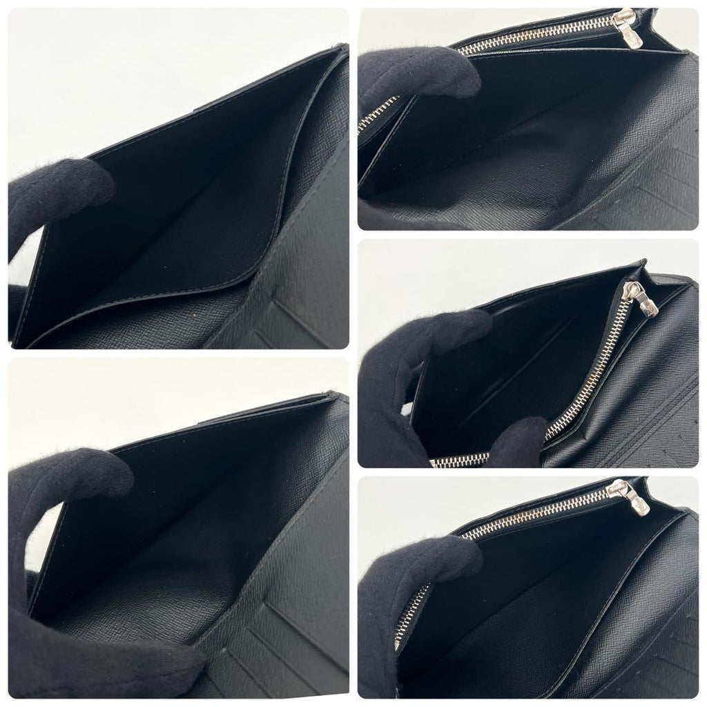 Louis Vuitton Epi Portefeuille Brazza Wallet Black Business — view 4