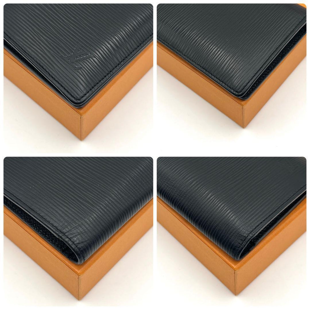 Louis Vuitton Epi Portefeuille Brazza Wallet Black Business — view 7