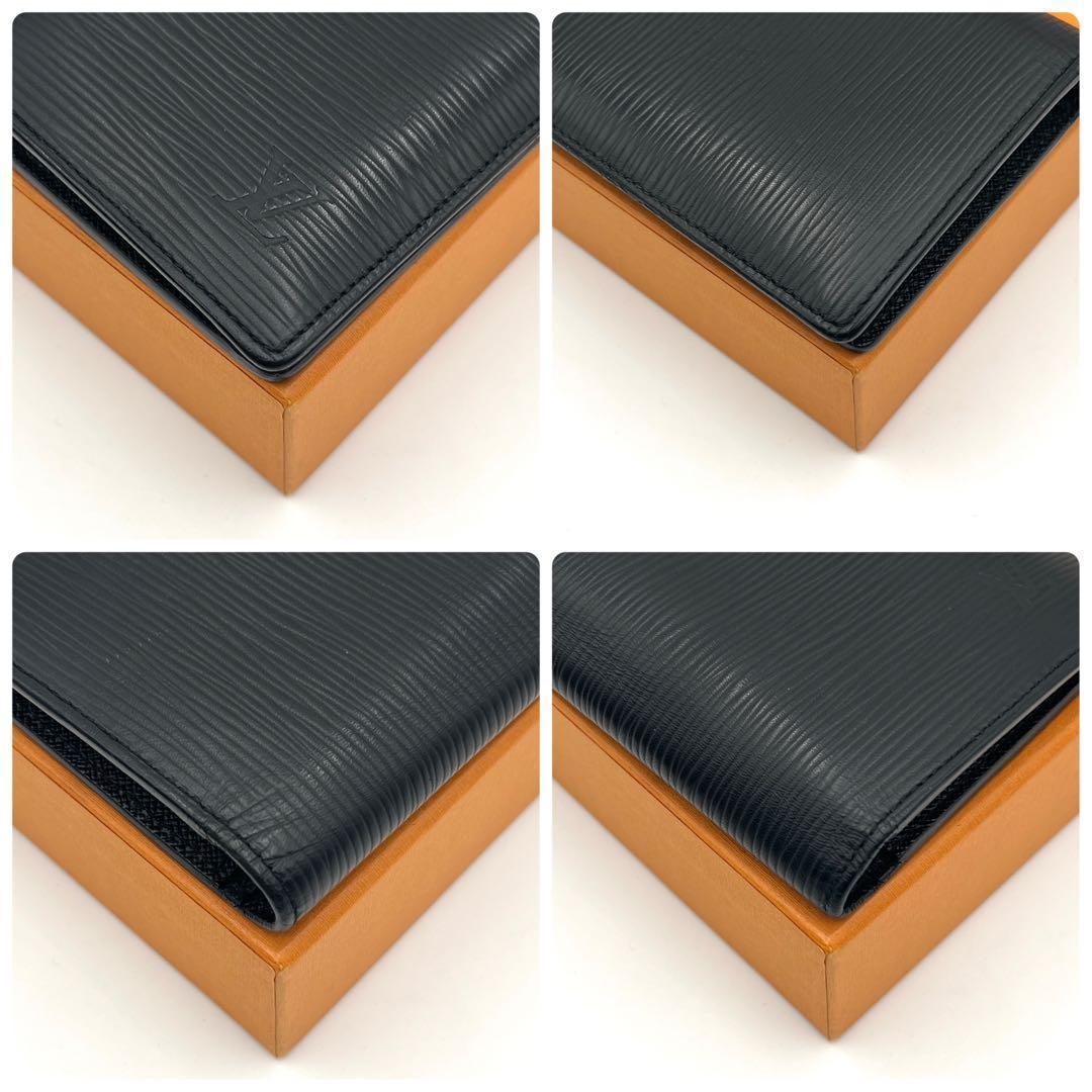 Louis Vuitton Epi Portefeuille Brazza Wallet Black Business — view 7