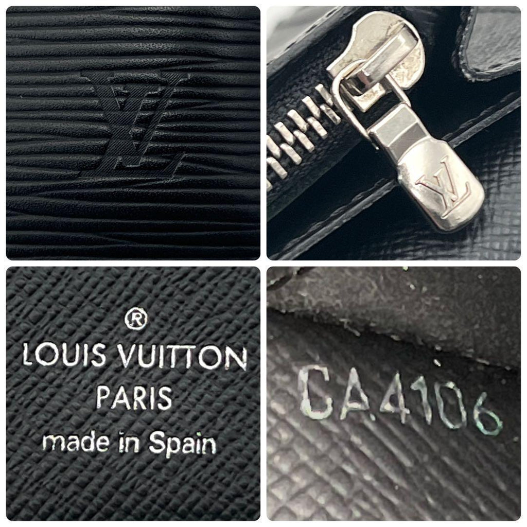 Louis Vuitton Epi Portefeuille Brazza Wallet Black Business — view 9