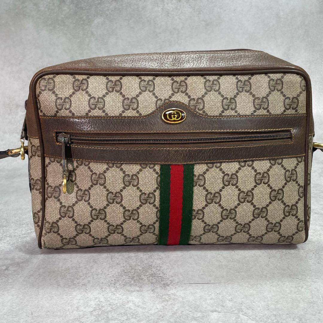Gucci GG Sherry Line Shoulder Bag Brown Leather — view 2