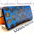 Louis Vuitton Yayoi Kusama Pumpkin Dot Monogram Zippy Wallet Blue