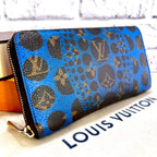 Louis Vuitton Yayoi Kusama Pumpkin Dot Monogram Zippy Wallet Blue