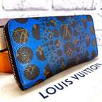 Louis Vuitton Yayoi Kusama Pumpkin Dot Monogram Zippy Wallet Blue — view 2