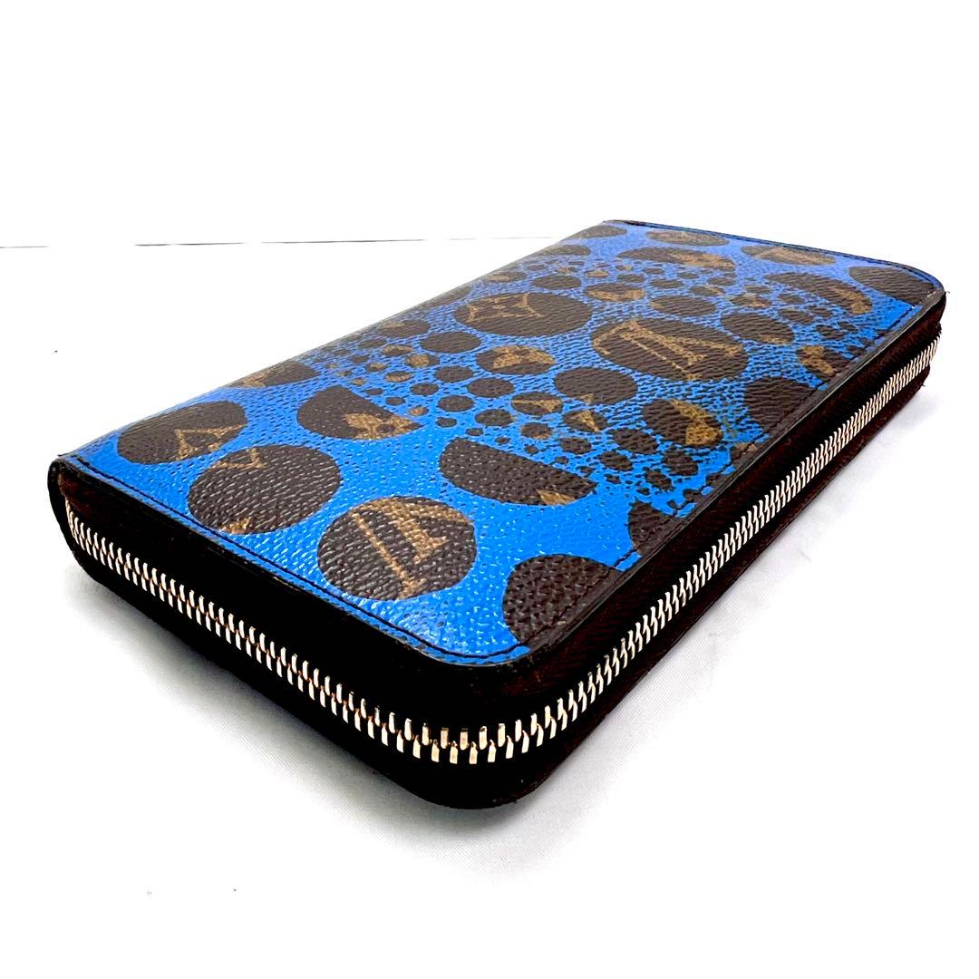 Louis Vuitton Yayoi Kusama Pumpkin Dot Monogram Zippy Wallet Blue — view 7
